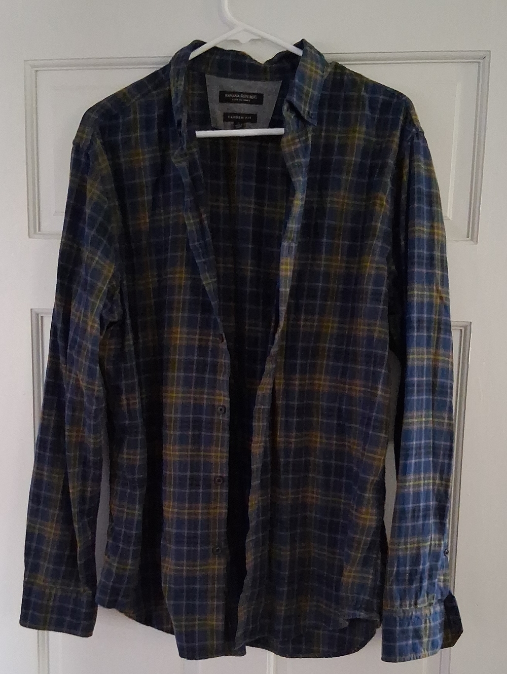 Banana Republic Blue & Yellow Plaid Lightweight Shirt Jacket
